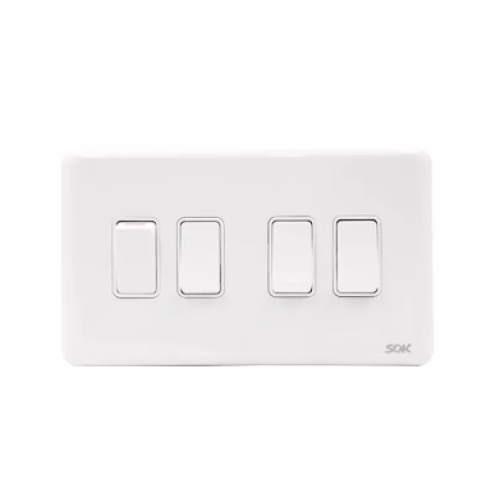 4Gang 1Way Light Switches 147mm 16A wall switch